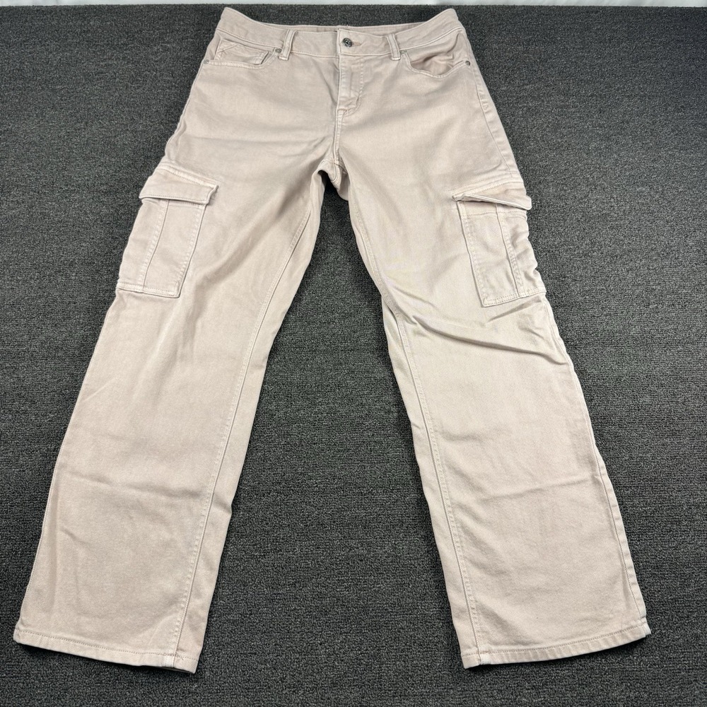 Maurices Edgely Relaxed Boyfriend Straight Mid Rise Cargo Jeans Pink size 10